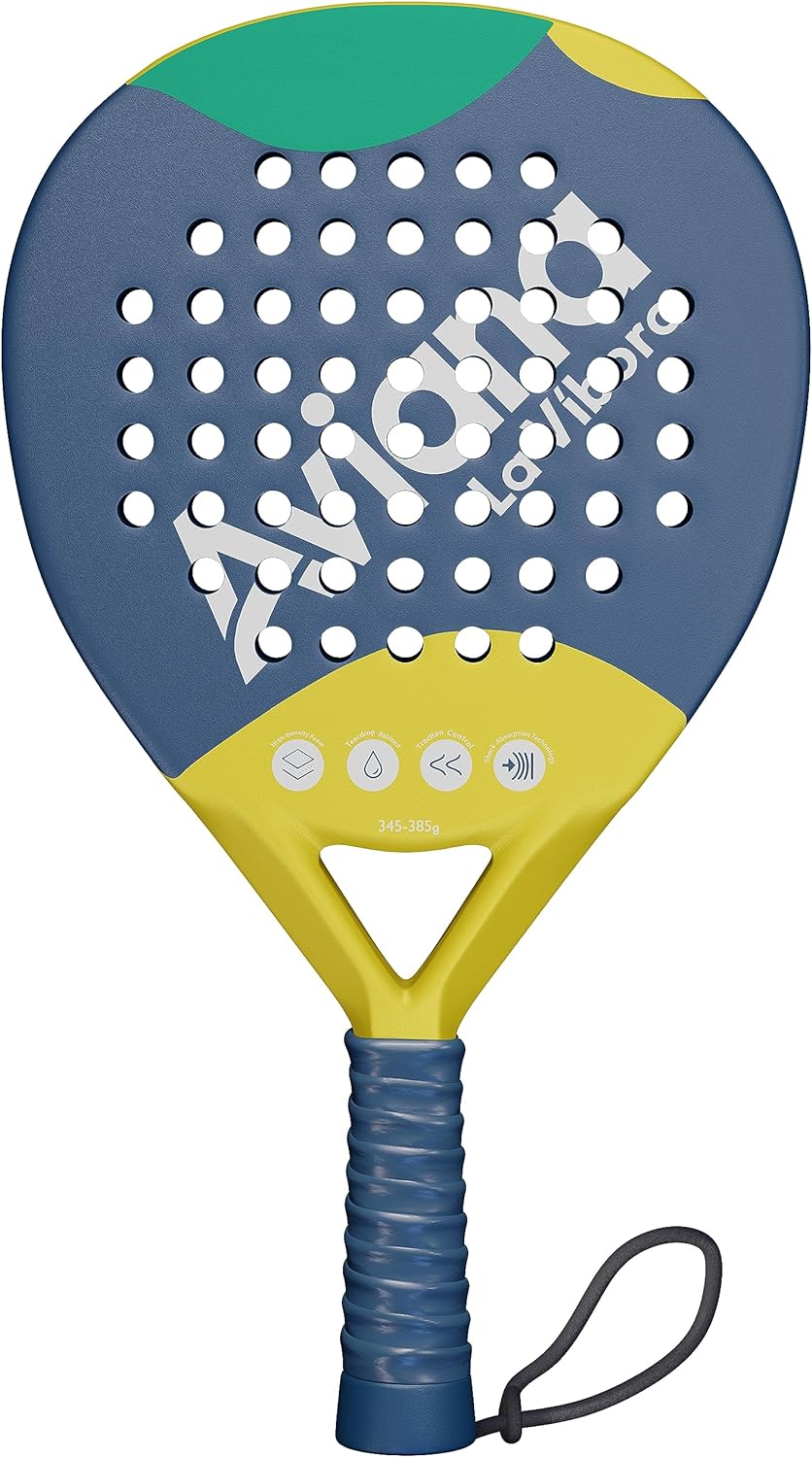 Padel Racket Rough Carbon Fiber Surface and EVA Memory Flex Foam Core, La Vibora Pala de Padel Tennis is an Ideal Paddle Racket for Beginner & Professional Players