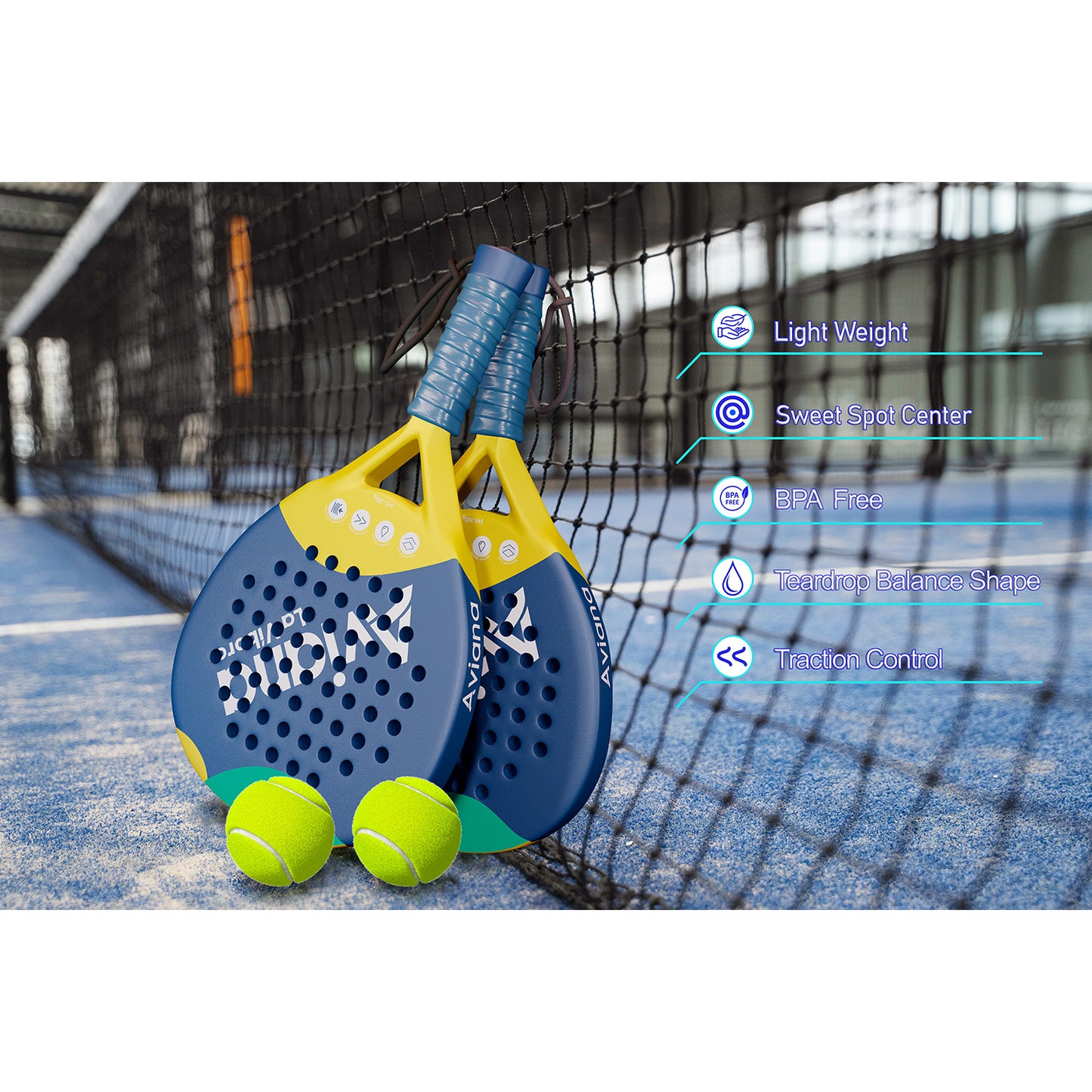Padel Racket Rough Carbon Fiber Surface and EVA Memory Flex Foam Core, La Vibora Pala de Padel Tennis is an Ideal Paddle Racket for Beginner & Professional Players