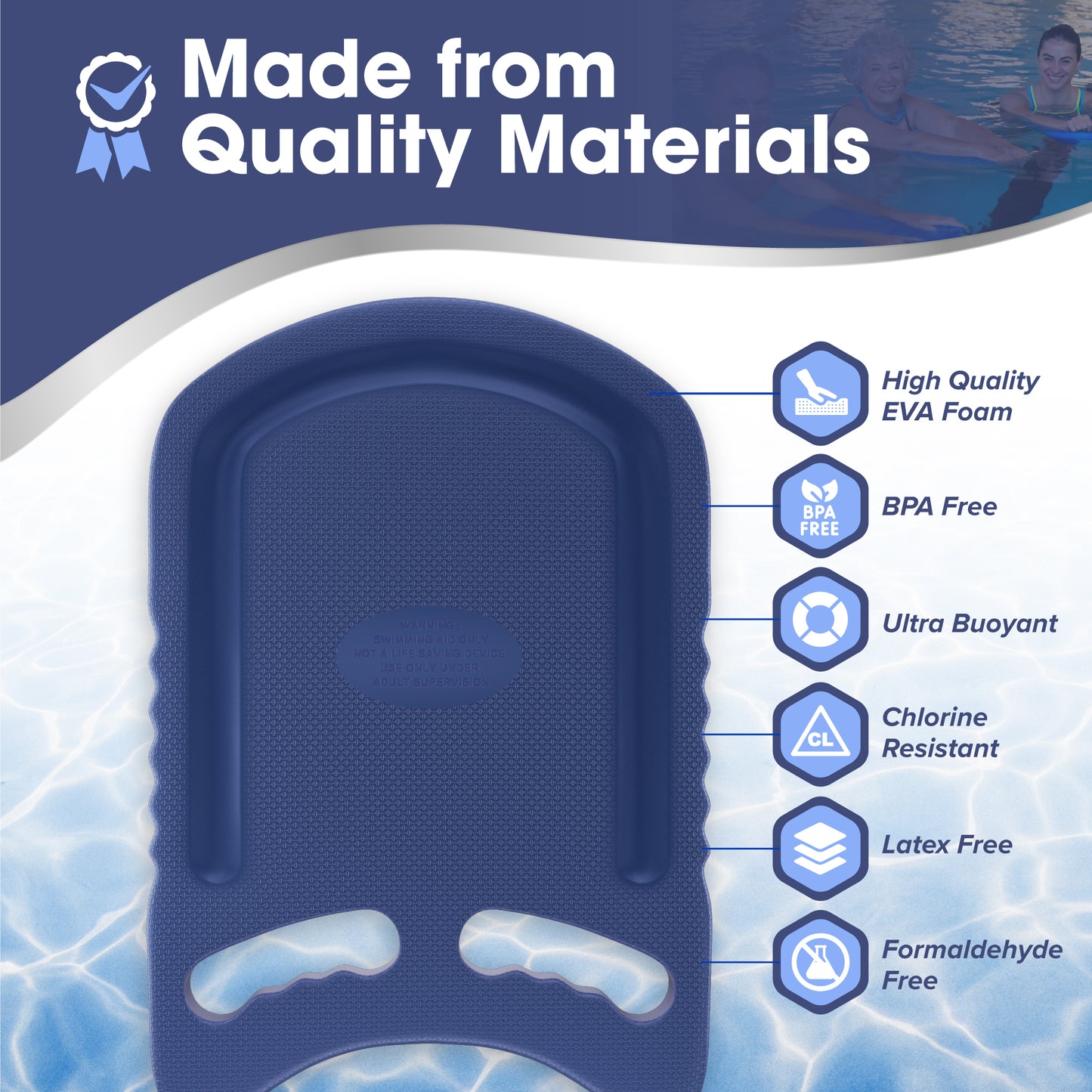 Adult Kickboard Buoy Swimming Aid & Exercise Training Board for Kids to Learn to Swim