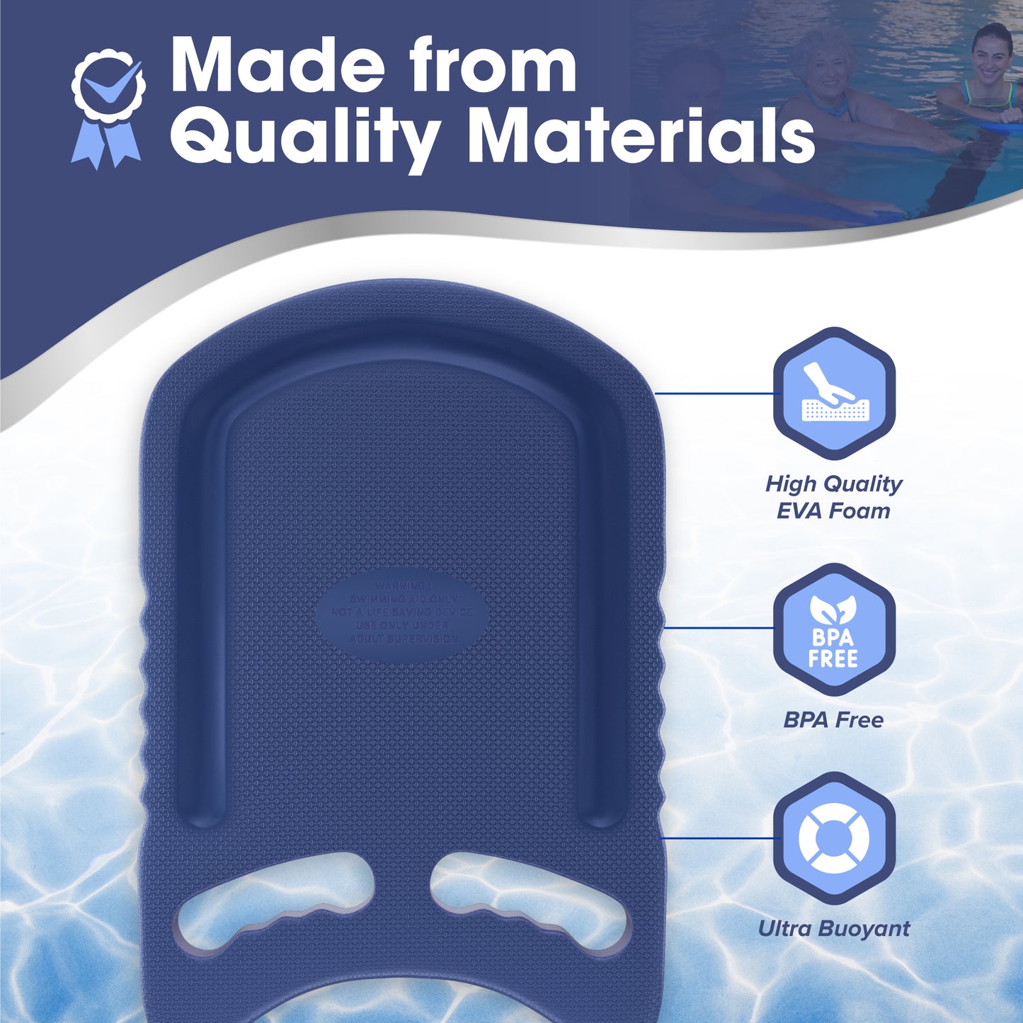 Adult Kickboard Buoy Swimming Aid & Exercise Training Board for Kids to Learn to Swim