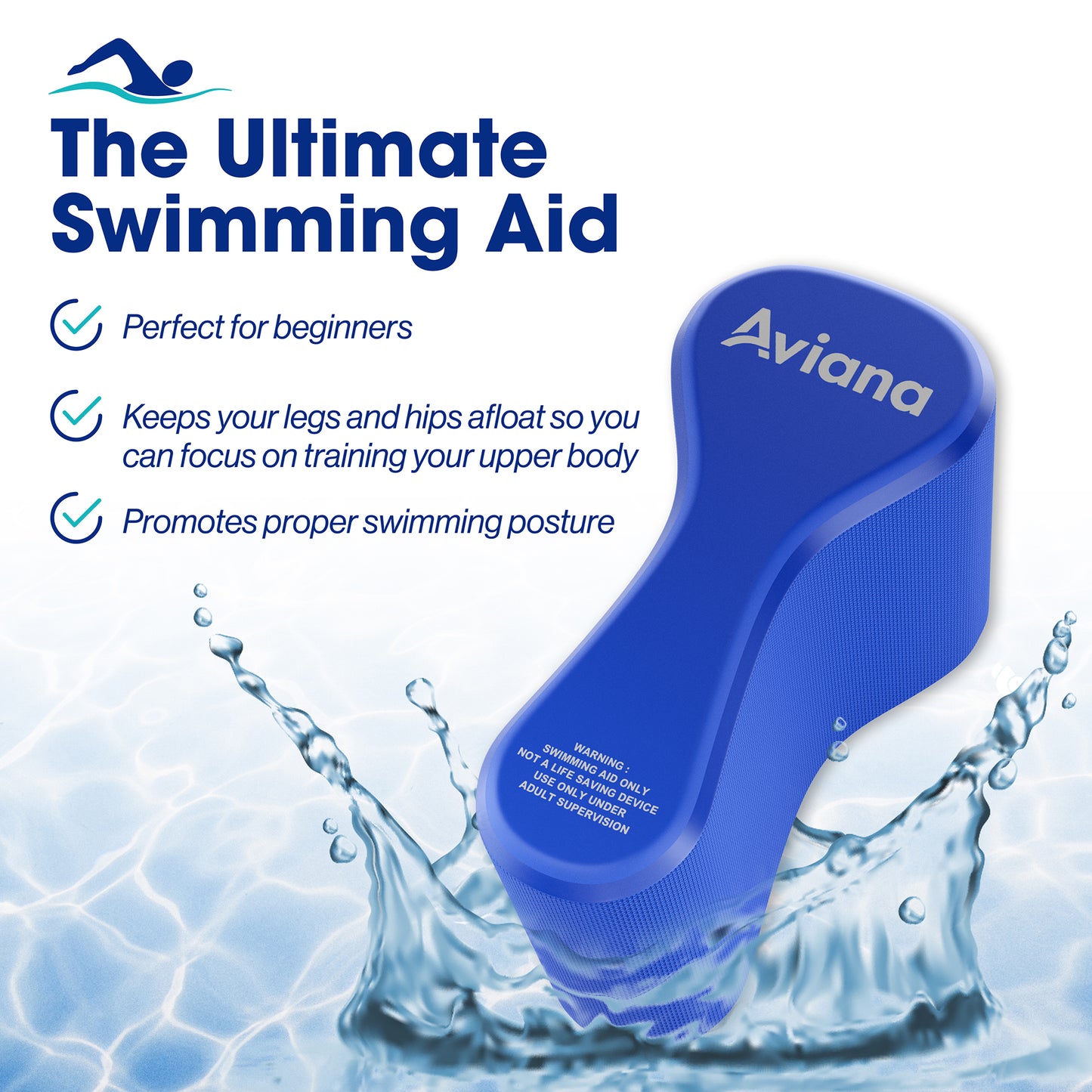 Pull Buoy Swim Training Leg Float for Adults & Youth | Swimming Pool Strokes & Upper-Body Strength EVA & BPA Free