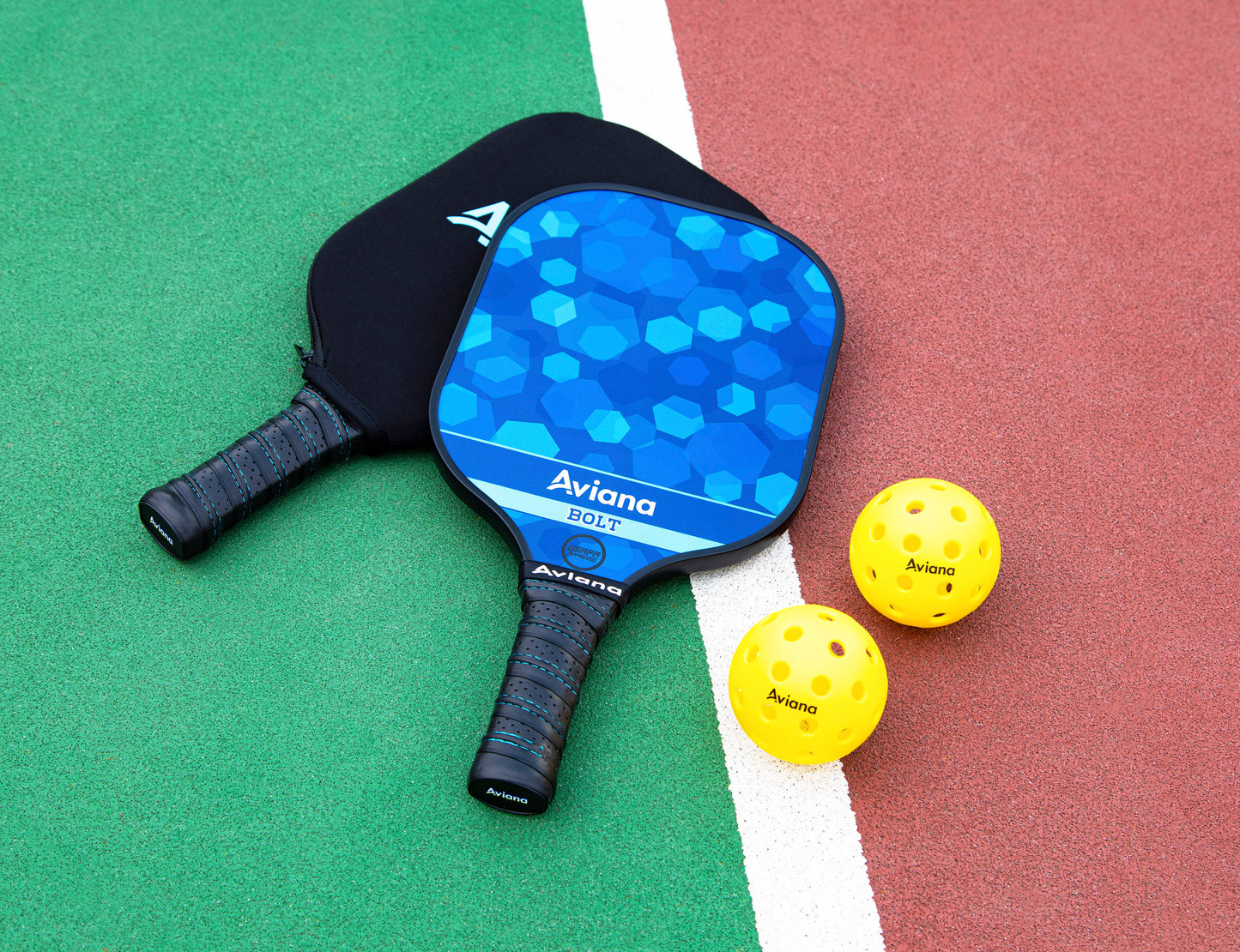 Premium Pickleball Paddle Set with 4 Outdoor Balls - Durable Graphite Face & Honeycomb Core - Ideal for Beginners and Pros USA Picklabll Approved