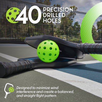 Pickleball Ball Set | Professional USAPA Approved for Sanctioned Tournament Play | 40 Holes & Specifically Designed for Outdoor Courts