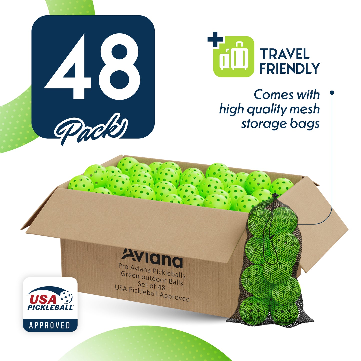 Pickleball Ball Set | Professional USAPA Approved for Sanctioned Tournament Play | 40 Holes & Specifically Designed for Outdoor Courts