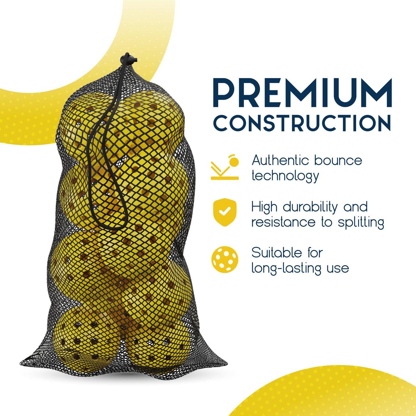 Pickleball Ball Set | Professional USAPA Approved for Sanctioned Tournament Play | 40 Holes & Specifically Designed for Outdoor Courts