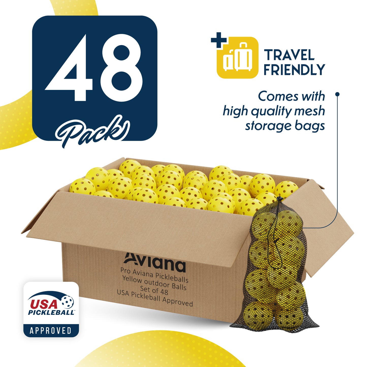 Pickleball Ball Set | Professional USAPA Approved for Sanctioned Tournament Play | 40 Holes & Specifically Designed for Outdoor Courts