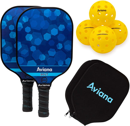 Premium Pickleball Paddle Set with 4 Outdoor Balls - Durable Graphite Face & Honeycomb Core - Ideal for Beginners and Pros USA Picklabll Approved
